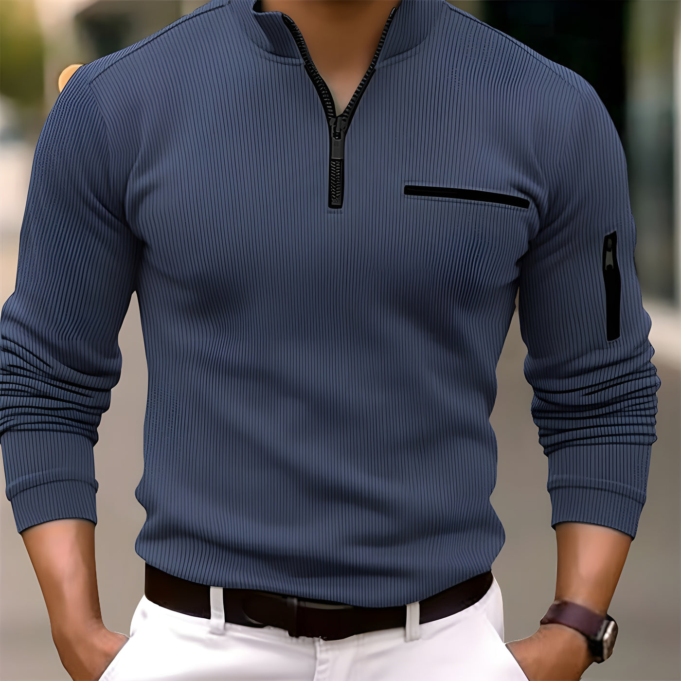 Mozalu™ | Sylvester Long-sleeve zip-up top