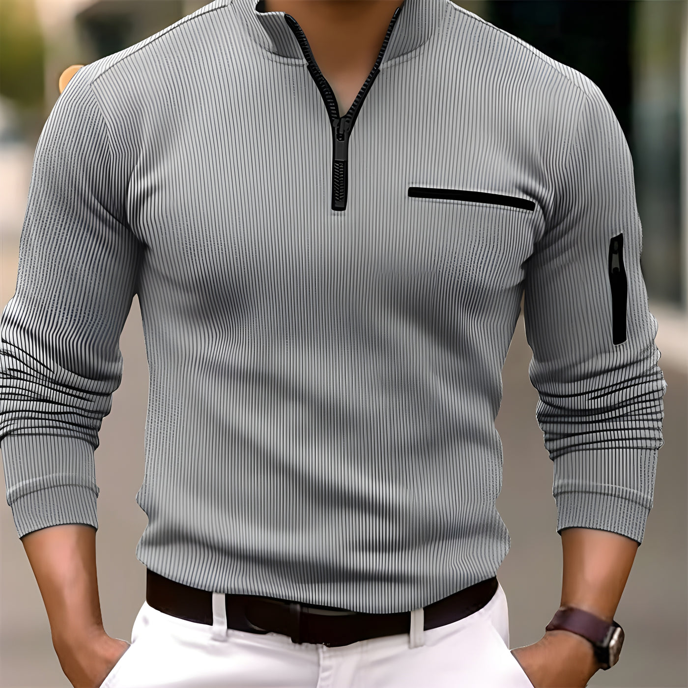 Mozalu™ | Sylvester Long-sleeve zip-up top