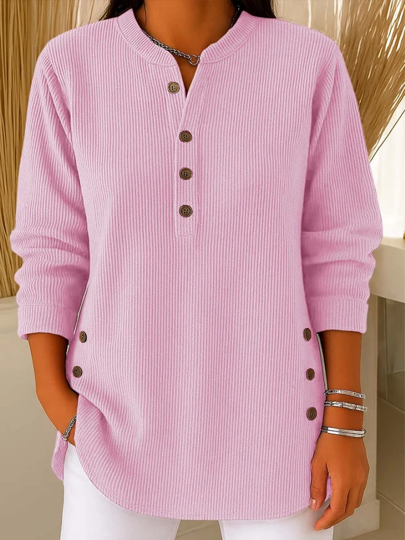 Mozalu™ – Ava Sweater with subtle button details.