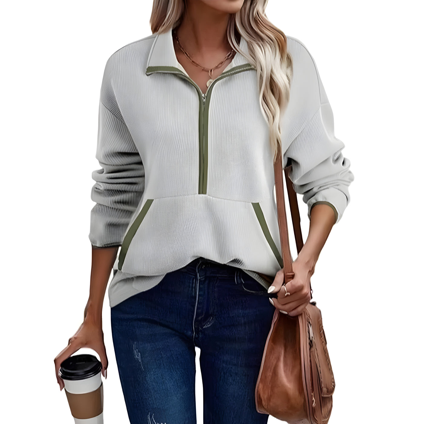 Mozalu™ | Ivy CozyLap Half-Zip Hoodie